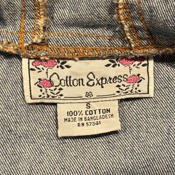 Vintage Cotton Express Jacket Denim Barn Chore Coat Cottage Workwear Blue Small - Picture 3 of 7